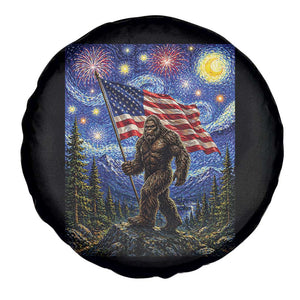 Bigfoot Patriotic 250 Years of Freedom Spare Tire Cover American USA Flag Stary Night TS14 Print Your Wear