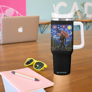 Bigfoot Patriotic 250 Years of Freedom Tumbler With Handle American USA Flag Stary Night TS14 Print Your Wear