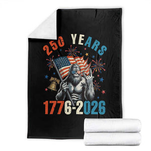 250th Anniversary USA Throw Blanket Bigfoot American Flag Patriotic 4th of July TS14 Black Print Your Wear