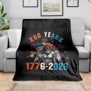 250th Anniversary USA Throw Blanket Bigfoot American Flag Patriotic 4th of July TS14 Print Your Wear