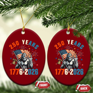 250th Anniversary USA Ceramic Ornament Bigfoot American Flag Patriotic 4th of July TS14 Print Your Wear