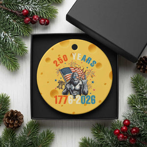250th Anniversary USA Ceramic Ornament Bigfoot American Flag Patriotic 4th of July TS14 1pc Yellow Cheese Print Your Wear