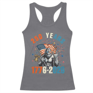250th Anniversary USA Racerback Tank Top Bigfoot American Flag Patriotic 4th of July TS14 Charcoal Print Your Wear