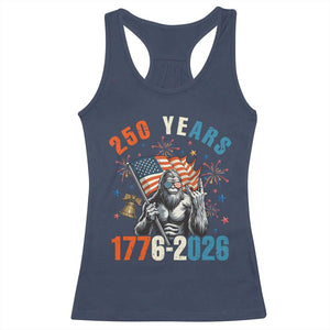 250th Anniversary USA Racerback Tank Top Bigfoot American Flag Patriotic 4th of July TS14 Navy Print Your Wear