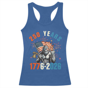 250th Anniversary USA Racerback Tank Top Bigfoot American Flag Patriotic 4th of July TS14 Royal Blue Print Your Wear