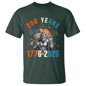 250th Anniversary USA T Shirt Bigfoot American Flag Patriotic 4th of July TS14 Dark Forest Green Print Your Wear
