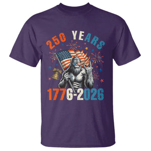 250th Anniversary USA T Shirt Bigfoot American Flag Patriotic 4th of July TS14 Purple Print Your Wear