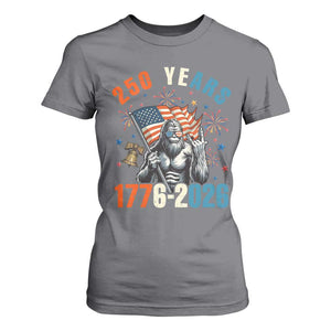 250th Anniversary USA T Shirt For Women Bigfoot American Flag Patriotic 4th of July TS14 Charcoal Print Your Wear