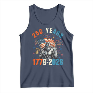 250th Anniversary USA Tank Top Bigfoot American Flag Patriotic 4th of July TS14 Navy Print Your Wear