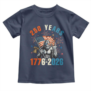 250th Anniversary USA Toddler T Shirt Bigfoot American Flag Patriotic 4th of July TS14 Navy Print Your Wear