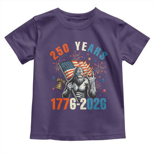 250th Anniversary USA Toddler T Shirt Bigfoot American Flag Patriotic 4th of July TS14 Purple Print Your Wear