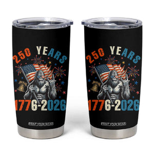 250th Anniversary USA Tumbler Cup Bigfoot American Flag Patriotic 4th of July TS14 Black Print Your Wear
