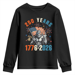 250th Anniversary USA Youth Sweatshirt Bigfoot American Flag Patriotic 4th of July TS14 Black Print Your Wear