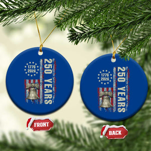250th Anniversary USA Ceramic Ornament Patriotic Liberty Bell 1776 2026 American Flag TS14 1pc Blue Print Your Wear