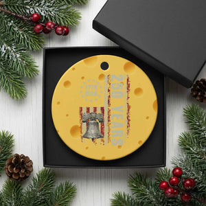 250th Anniversary USA Ceramic Ornament Patriotic Liberty Bell 1776 2026 American Flag TS14 1pc Yellow Cheese Print Your Wear