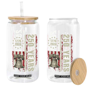 250th Anniversary USA Glass Can Patriotic Liberty Bell 1776 2026 American Flag TS14 Print Your Wear
