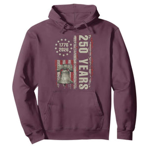 250th Anniversary USA Hoodie Patriotic Liberty Bell 1776 2026 American Flag TS14 Maroon Print Your Wear