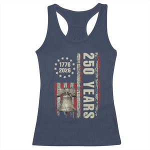 250th Anniversary USA Racerback Tank Top Patriotic Liberty Bell 1776 2026 American Flag TS14 Navy Print Your Wear