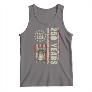 250th Anniversary USA Tank Top Patriotic Liberty Bell 1776 2026 American Flag TS14 Deep Heather Print Your Wear