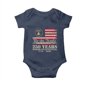 250th Anniversary USA Baby Onesie Patriotic Liberty Bell 1776 2026 Independence Day TS14 Navy Print Your Wear