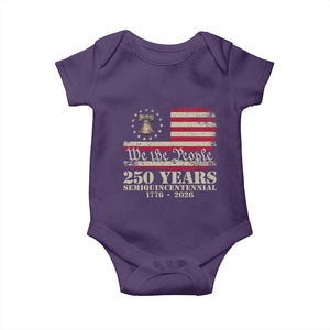 250th Anniversary USA Baby Onesie Patriotic Liberty Bell 1776 2026 Independence Day TS14 Purple Print Your Wear