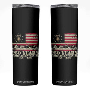 250th Anniversary USA Skinny Tumbler Patriotic Liberty Bell 1776 2026 Independence Day TS14 Black Print Your Wear