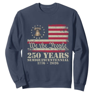 250th Anniversary USA Sweatshirt Patriotic Liberty Bell 1776 2026 Independence Day TS14 Navy Print Your Wear