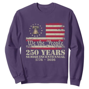 250th Anniversary USA Sweatshirt Patriotic Liberty Bell 1776 2026 Independence Day TS14 Purple Print Your Wear