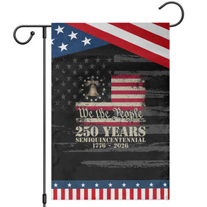 250th Anniversary USA Patriotic Garden Flag Patriotic Liberty Bell 1776 2026 Independence Day TS14 Distressed Black Blue Print Your Wear