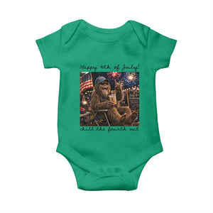 Funny Bigfoot 4th of July Baby Onesie Patriotic Sasquatch American Flag Party Festival TS14 Irish Green Print Your Wear