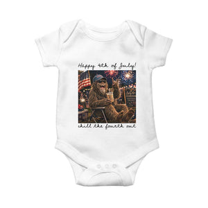 Funny Bigfoot 4th of July Baby Onesie Patriotic Sasquatch American Flag Party Festival TS14 White Print Your Wear