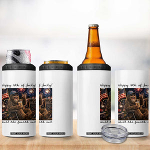 Funny Bigfoot 4th of July 4 in 1 Can Cooler Tumbler Patriotic Sasquatch American Flag Party Festival TS14 Print Your Wear