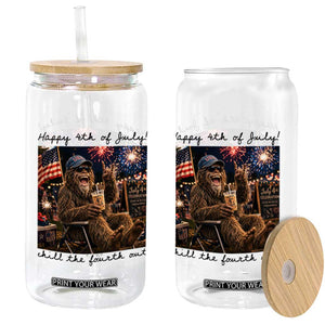 Funny Bigfoot 4th of July Glass Can Patriotic Sasquatch American Flag Party Festival TS14 Print Your Wear