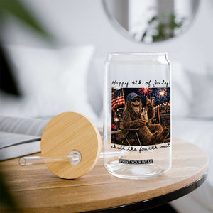 Funny Bigfoot 4th of July Glass Can Patriotic Sasquatch American Flag Party Festival TS14 Print Your Wear