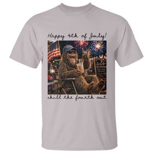 Funny Bigfoot 4th of July T Shirt Patriotic Sasquatch American Flag Party Festival TS14 Ice Gray Print Your Wear