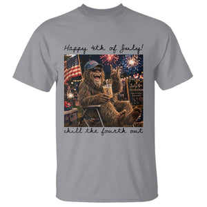 Funny Bigfoot 4th of July T Shirt Patriotic Sasquatch American Flag Party Festival TS14 Sport Gray Print Your Wear