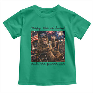 Funny Bigfoot 4th of July Toddler T Shirt Patriotic Sasquatch American Flag Party Festival TS14 Irish Green Print Your Wear
