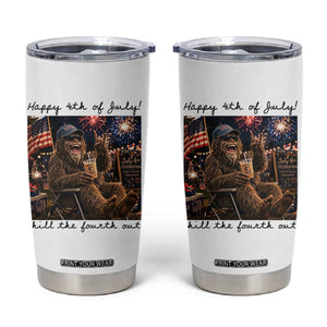 Funny Bigfoot 4th of July Tumbler Cup Patriotic Sasquatch American Flag Party Festival TS14 White Print Your Wear