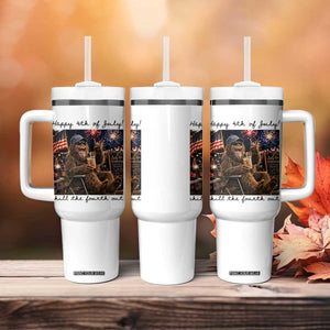 Funny Bigfoot 4th of July Tumbler With Handle Patriotic Sasquatch American Flag Party Festival TS14 Print Your Wear