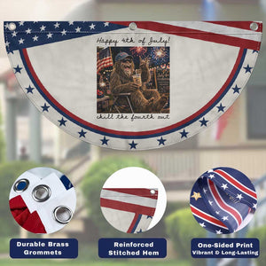 Funny Bigfoot 4th of July Patriotic Fan Flag Sasquatch American Flag Party Festival