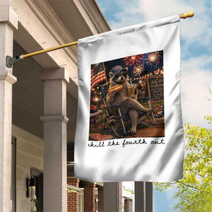 4th of July Raccoon Garden Flag Chill The Fourth Out TS14 Print Your Wear