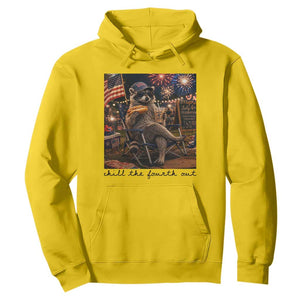 4th of July Raccoon Hoodie Chill The Fourth Out TS14 Daisy Print Your Wear