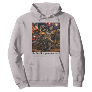 4th of July Raccoon Hoodie Chill The Fourth Out TS14 Ice Gray Print Your Wear
