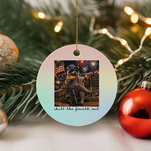 4th of July Raccoon Ceramic Ornament Chill The Fourth Out TS14 1pc Pastel Print Your Wear