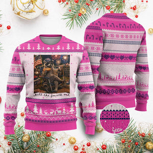 4th of July Raccoon Ugly Christmas Sweater Chill The Fourth Out TS14 Hot Pink Print Your Wear