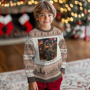 4th of July Raccoon Ugly Christmas Sweater Chill The Fourth Out TS14 Mocha Mousse Print Your Wear