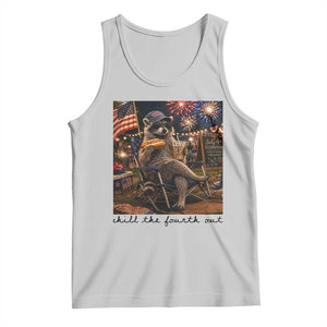 4th of July Raccoon Tank Top Chill The Fourth Out TS14 Ash Print Your Wear