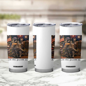 4th of July Raccoon Tumbler Cup Chill The Fourth Out TS14 Print Your Wear