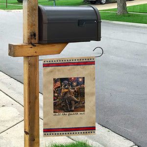 4th of July Raccoon Patriotic Garden Flag Chill The Fourth Out TS14 Vintage Rustic Tan Red Print Your Wear