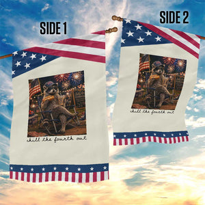 4th of July Raccoon Patriotic Garden Flag Chill The Fourth Out TS14 Print Your Wear